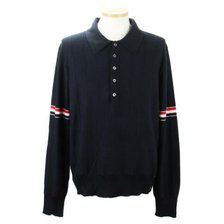 [명품] 톰브라운 울 릴랙스 폴로 니트 MKP108A Y1002 415