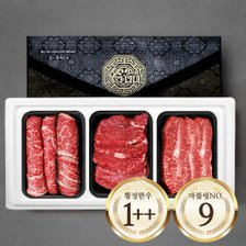 횡성한우 1++ 투뿔 마블링(MB)9 등심 안심 채끝 프리미엄 한우세트 1.2kg