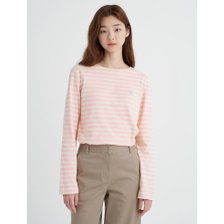 (BF2841UE1Y) 22FW [Essential] 라이트 핑크 스트라이프 보트넥 티셔츠