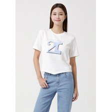 [잇미샤] 밑단 삼각 프린트 티셔츠 ITN3WTS120