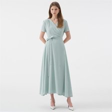 VIVIANA Short Sleeve Wrap Dress_Mint