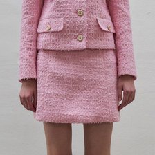 Classic tweed mini skirt - pink