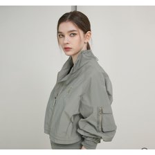 (23여름) 모크넥 자수 포인트 블루종 점퍼 EP2TZ300