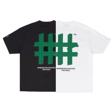 BEENTRILL 빈트릴 반팔 뉴 해시태그 오버핏 티셔츠 (BA232TS002/OF/BK)