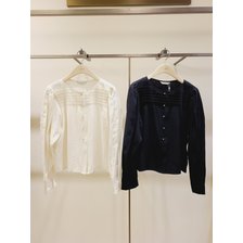(라인어디션)(N557)라운드 금장버튼 블라우스(NWBLMJ0400)_추가이미지