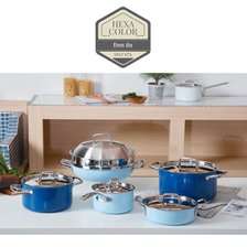 [finn ilo] 핀일로 헥사칼라스텐 통5중28cm 파티웍+스텐뚜껑+찜기(6color)