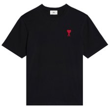 아미 하트 로고 반팔 티셔츠 UTS004 726 009 BLACK/RED [AIC117bk]