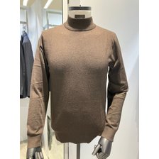 바쏘&바쏘옴므]2024 FW 따뜻한 캐시미어 혼방 터틀넥 니트 브라운