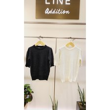 (라인어디션)(N557)라운드 금사 와플니트(NKPOLI0100)_추가이미지
