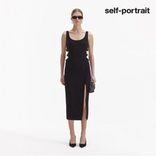 [self-portrait] 블랙 크레이프 보우 미디 드레스 (SS24-033M-B)