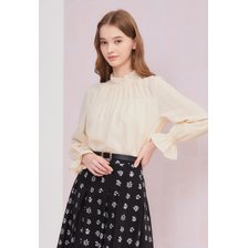 프릴넥 시스루 체크 블라우스 (GM3A0BL16)_추가이미지