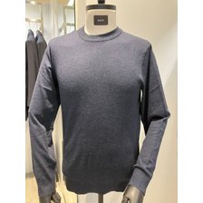 바쏘&바쏘옴므]2024 FW 라운드 캐시미어 혼방 니트 네이비