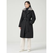 (BF3X38C055) 23FW 퍼 칼라 배색 벨티드 다운 코트 - 블랙_추가이미지