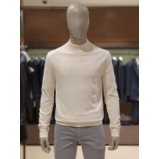 킨록 F/W 캐시미어 혼방 반폴라 니트 아이보리 (JGY03)_추가이미지