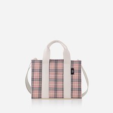 [핑크 체크 캔버스백] Pink Check Canvas Bag