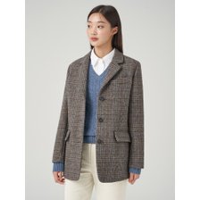 (BF3911C023) 23FW 해리스 트위드 쓰리 버튼 재킷 - 그레이
