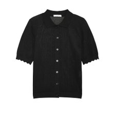 [23SS] 블랙 단색 면혼방 가디건 HSSW3B451 BK
