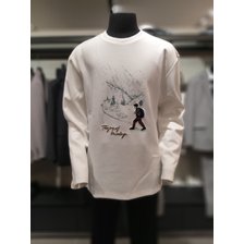 [바쏘&바쏘옴므] 세미 오버핏 긴팔 아트웍 티셔츠 WSW3KR22