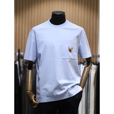 BON 스카이블루 반려묘 아트웍 오버핏 티셔츠 BN3MTS749
