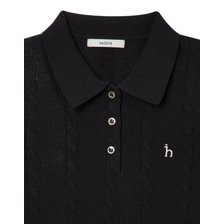 [23FW]블랙 짜임패턴 면혼방 카라니트 HSSW3C801_추가이미지