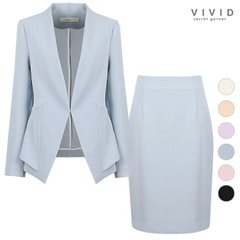 VIVID SET 여성 파스텔 정장자켓+스커트 세트
