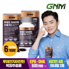 [총 200일분] GNM 루테인 지아잔틴 오메가3 100캡슐 X 2병/ 눈건강 비타민A 아연