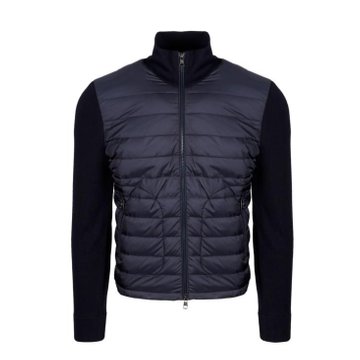 26FW 몽클레어 패딩 울 가디건 9B50700 A9341 777 NAVY BLUE DO