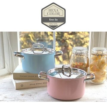 [finn ilo] 핀일로 헥사 칼라스텐 통5중 24cm 양수냄비+스텐뚜껑(6color)
