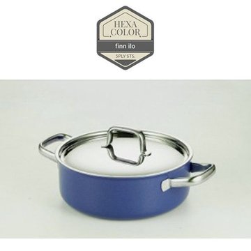 [finn ilo] 핀일로 헥사 칼라스텐 통5중 22cm 전골냄비+스텐뚜껑(4color)