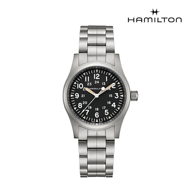 [공식]해밀턴 H69439131 카키 필드 메커니컬 38mm 블랙 다이얼 메탈 남성 시계