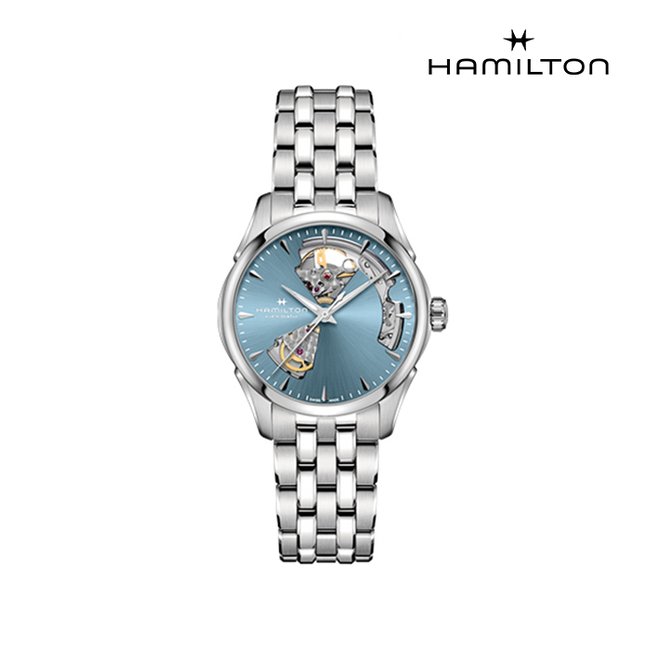 [공식]해밀턴 H32215140 재즈마스터 36mm 아이스 블루 메탈 여성 시계