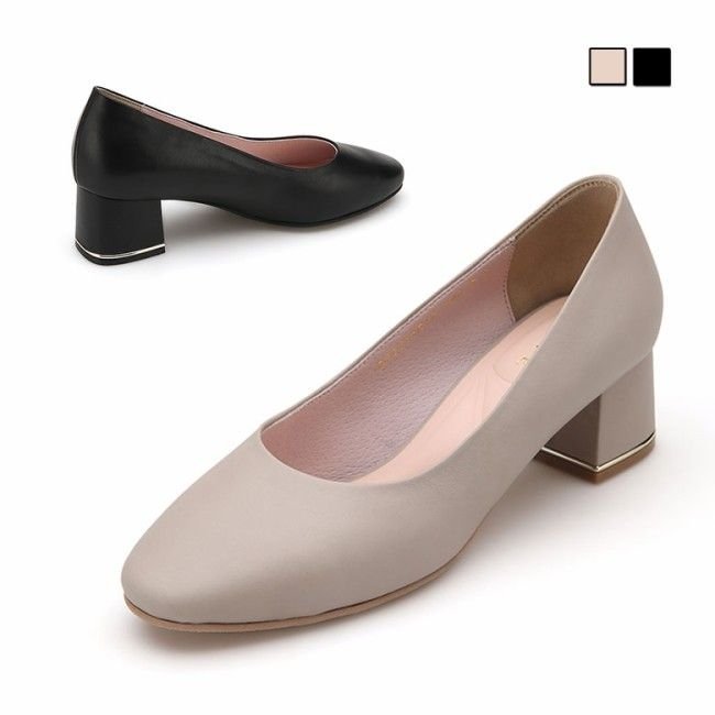 [미소페] 여성 라운드토 펌프스 (5CM) 012111012 C-2B