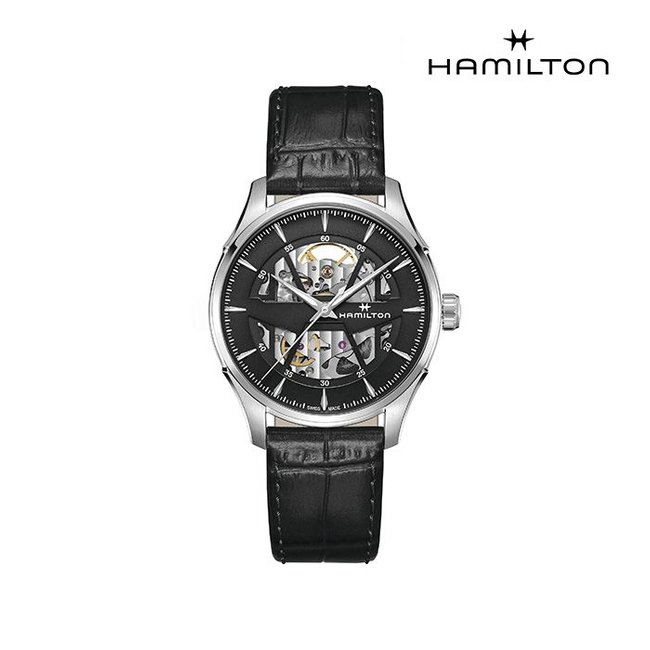 [공식]해밀턴 H42535780 재즈마스터 스켈레톤 오토 40mm 가죽 남성 시계