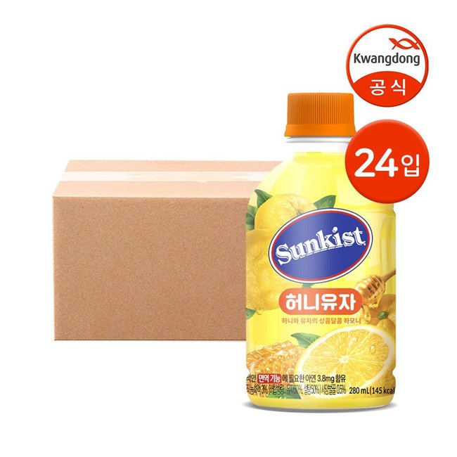 썬키스트 | 썬키스트 허니유자 280ml 24입 / 꿀함유 건강차 유자차 | 갤러리아몰