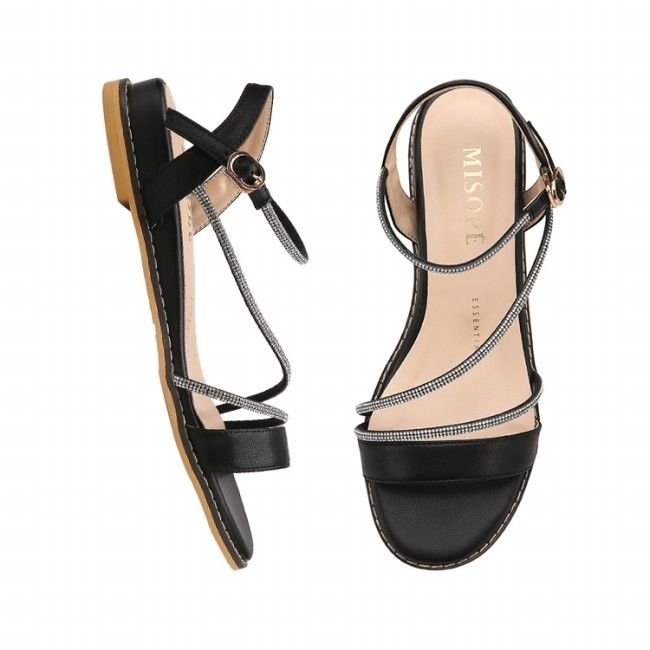[미소페] 여성 큐빅 스트랩샌들 (1CM) 012224712 C-2B