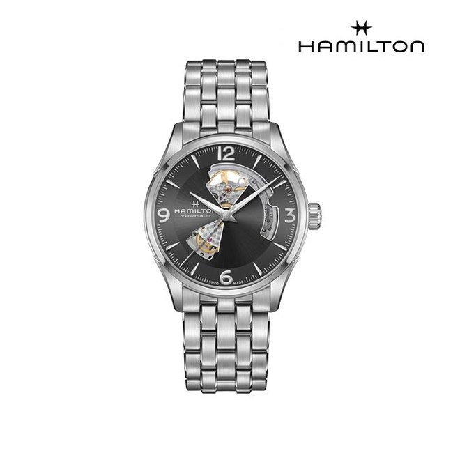 [공식] 해밀턴 H32705181 재즈마스터 오픈하트 오토 42mm 그레이 메탈 남성 시계
