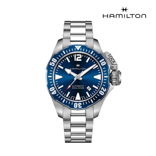 [공식] 해밀턴 H77705145 카키 프로그맨 오토 42mm 블루 메탈 남성 시계