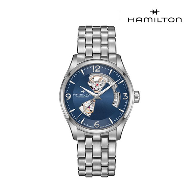 [공식] 해밀턴 H32705141 재즈마스터 오픈하트 오토 42mm 블루 메탈 남성 시계