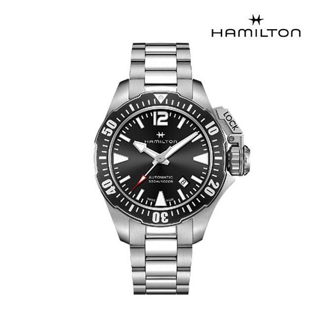 [공식] 해밀턴 H77605135 카키 프로그맨 오토 42mm 블랙 메탈 남성 시계