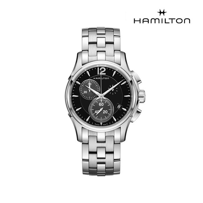 [공식] 해밀턴 H32612131 재즈마스터 크로노 쿼츠 42mm 블랙 다이얼 브레이슬릿 남성 시계
