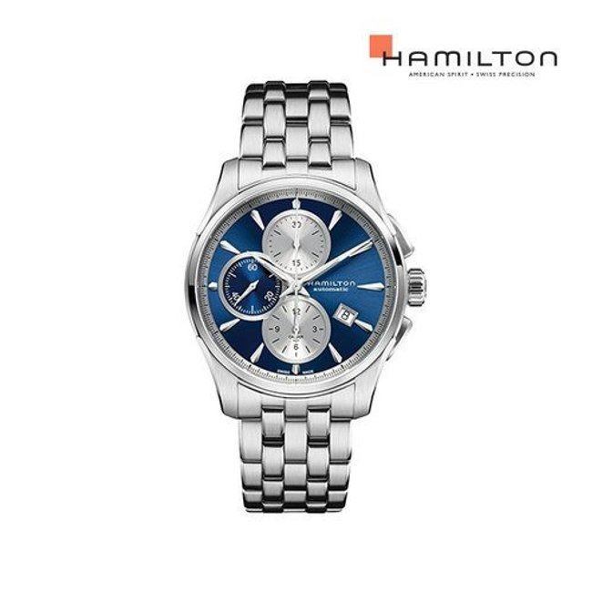 [공식] 해밀턴 H32596141 재즈마스터 오토크로노 42mm 블루 메탈 남성 시계