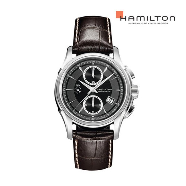 [공식] 해밀턴 H32616533 재즈마스터 오토크로노 42mm 블랙 가죽남성 시계