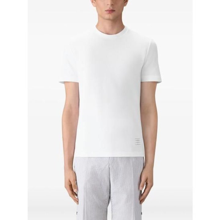 해외배송  26SS 톰브라운 반팔 티셔츠 MJS123A 00050 100 WHITE 추가 이미지