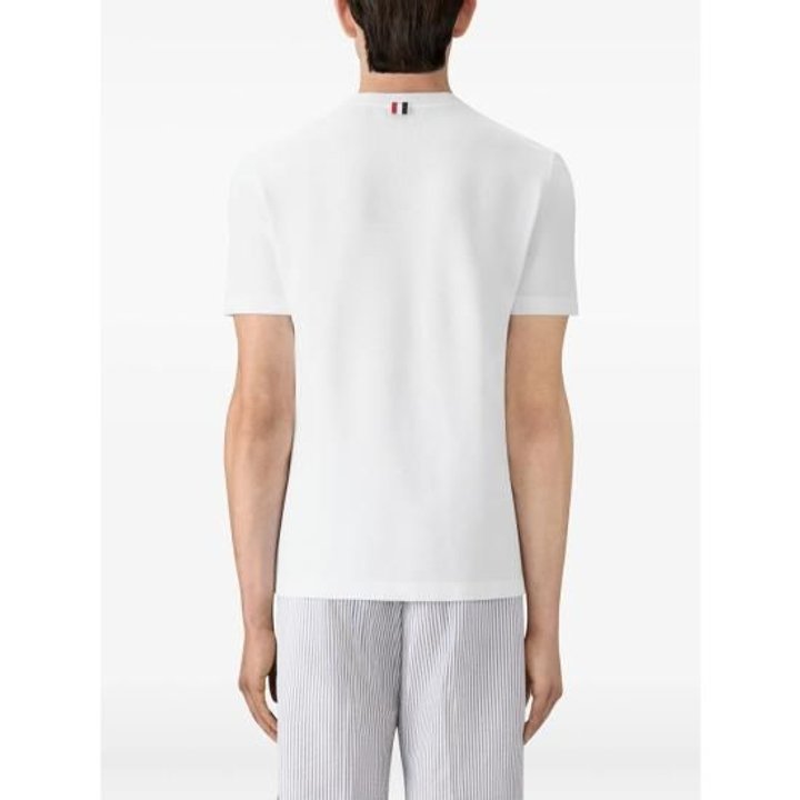 해외배송  26SS 톰브라운 반팔 티셔츠 MJS123A 00050 100 WHITE 추가 이미지