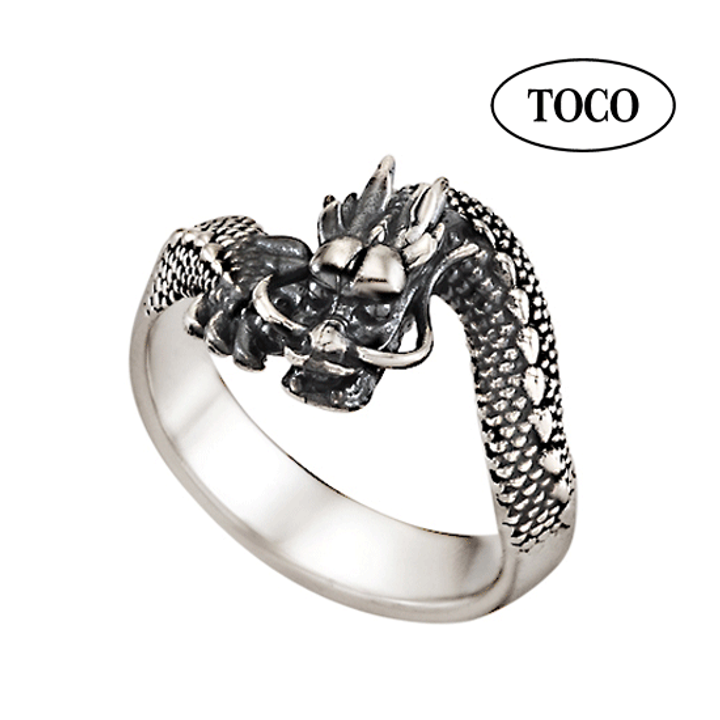 BySilverStone - Winged Dragon Silver Signet Ring, Stylish Jewelry for Mythology Lovers